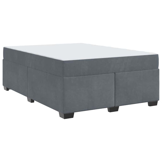 vidaXL Struttura letto con materasso Grigio scuro 160 x 200 cm Velluto