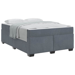 vidaXL Struttura letto con materasso Grigio scuro 160 x 200 cm Velluto