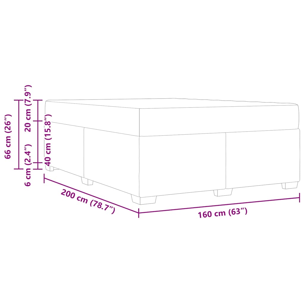 vidaXL Struttura letto con materasso Grigio scuro 160 x 200 cm Velluto