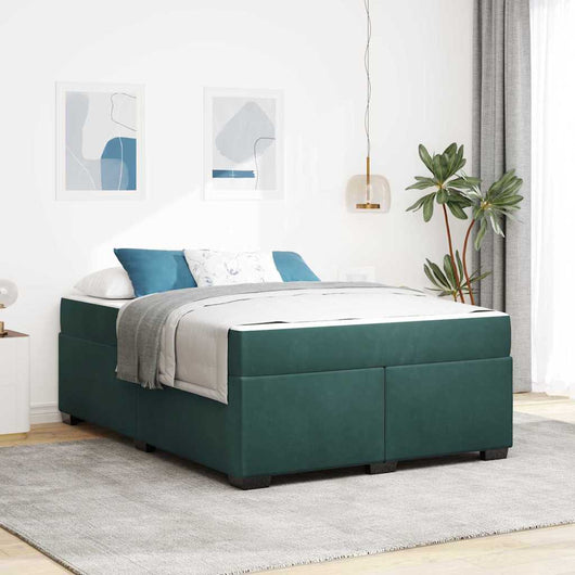 vidaXL Struttura letto con materasso Verde scuro 160 x 200 cm Velluto
