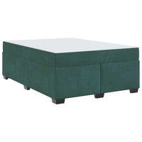 vidaXL Struttura letto con materasso Verde scuro 160 x 200 cm Velluto
