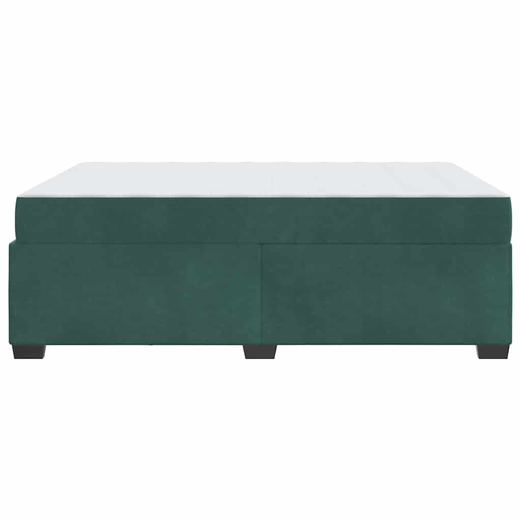 vidaXL Struttura letto con materasso Verde scuro 160 x 200 cm Velluto