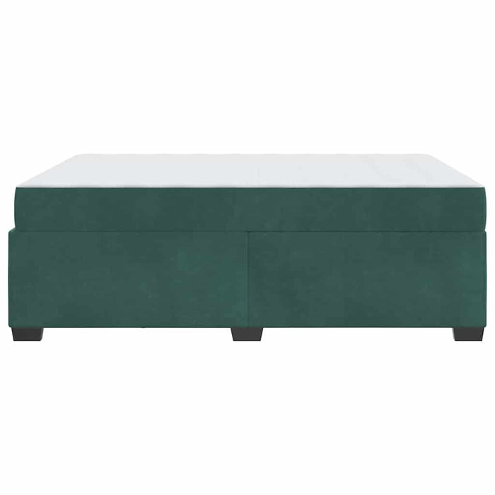 vidaXL Struttura letto con materasso Verde scuro 160 x 200 cm Velluto