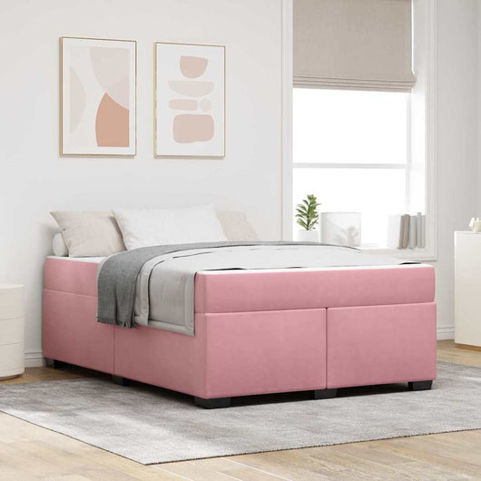 vidaXL Struttura letto con materasso Rosa 160 x 200 cm Velluto