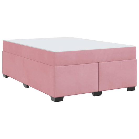 vidaXL Struttura letto con materasso Rosa 160 x 200 cm Velluto