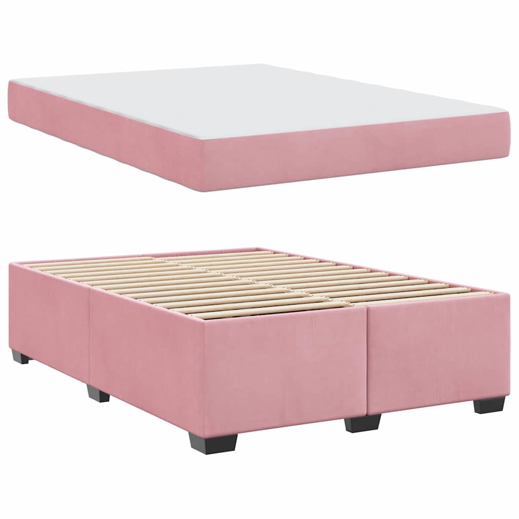 vidaXL Struttura letto con materasso Rosa 160 x 200 cm Velluto