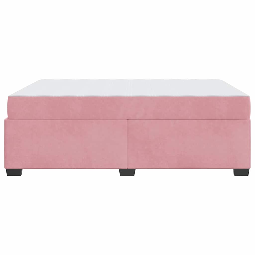 vidaXL Struttura letto con materasso Rosa 160 x 200 cm Velluto