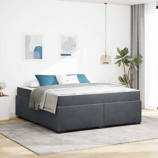 vidaXL Struttura letto con materasso Grigio scuro 180 x 200 cm Velluto