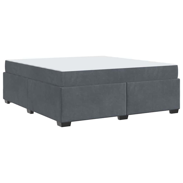vidaXL Struttura letto con materasso Grigio scuro 180 x 200 cm Velluto