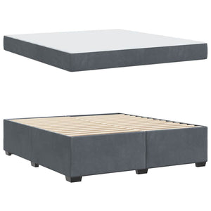 vidaXL Struttura letto con materasso Grigio scuro 180 x 200 cm Velluto