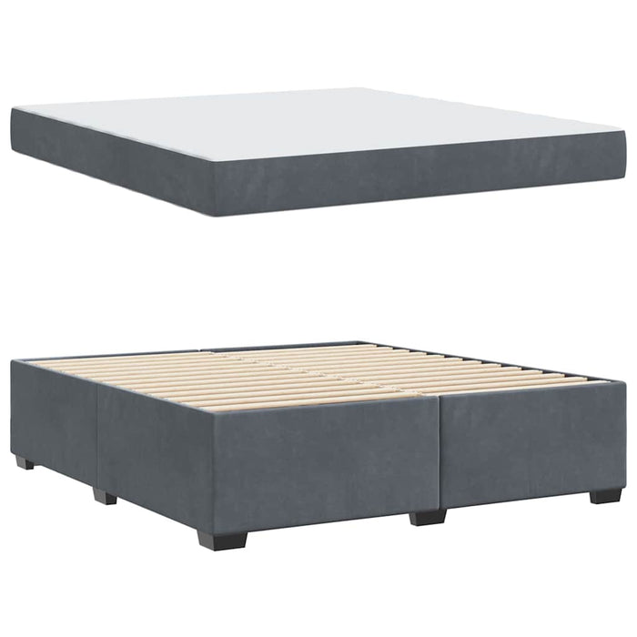 vidaXL Struttura letto con materasso Grigio scuro 180 x 200 cm Velluto