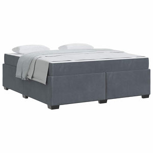 vidaXL Struttura letto con materasso Grigio scuro 180 x 200 cm Velluto