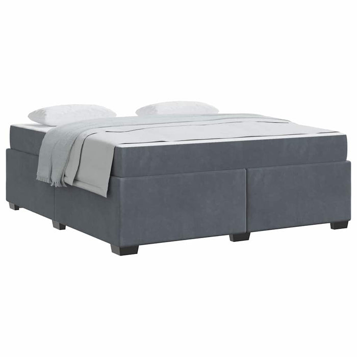 vidaXL Struttura letto con materasso Grigio scuro 180 x 200 cm Velluto