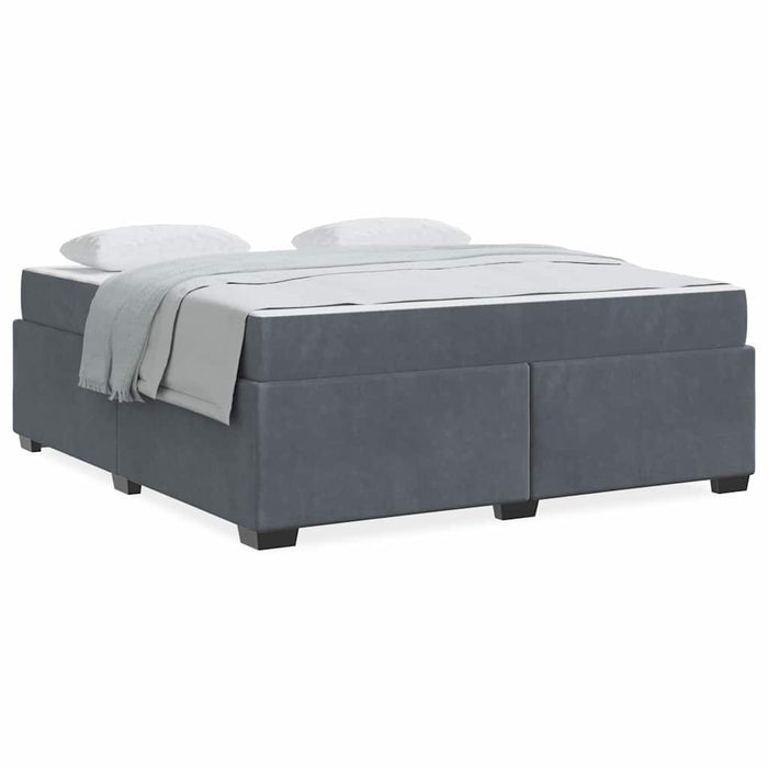 vidaXL Struttura letto con materasso Grigio scuro 180 x 200 cm Velluto