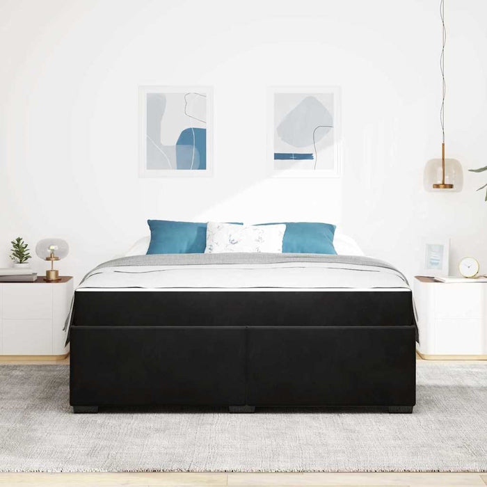 vidaXL Struttura del letto con materasso Nero 180 x 200 cm Velluto