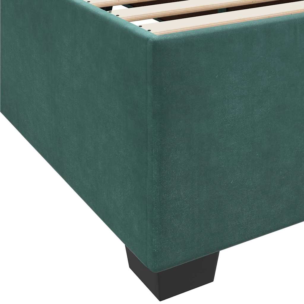 vidaXL Struttura letto con materasso Verde scuro 180 x 200 cm Velluto