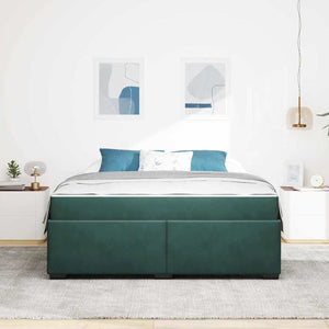 vidaXL Struttura letto con materasso Verde scuro 180 x 200 cm Velluto