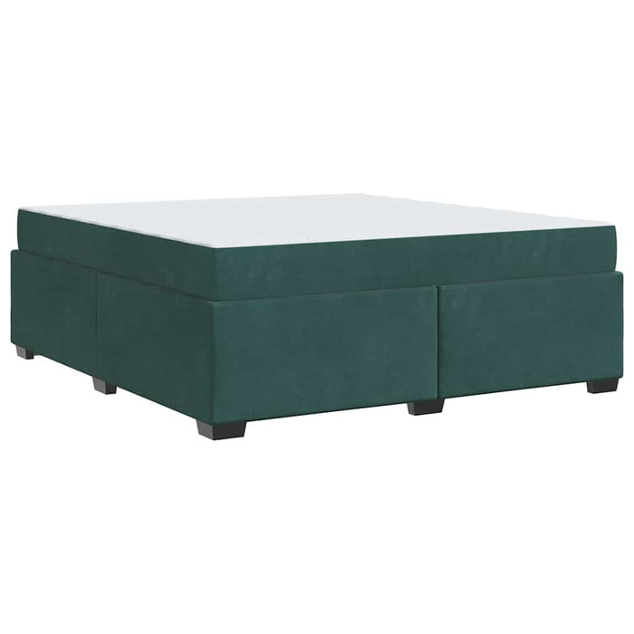 vidaXL Struttura letto con materasso Verde scuro 180 x 200 cm Velluto