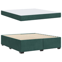 vidaXL Struttura letto con materasso Verde scuro 180 x 200 cm Velluto