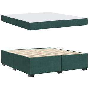 vidaXL Struttura letto con materasso Verde scuro 180 x 200 cm Velluto