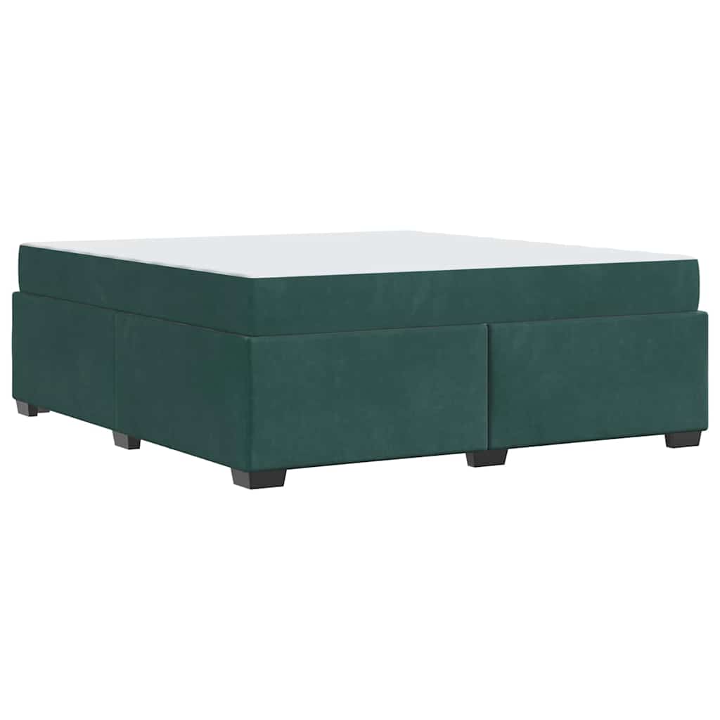 vidaXL Struttura letto con materasso Verde scuro 180 x 200 cm Velluto