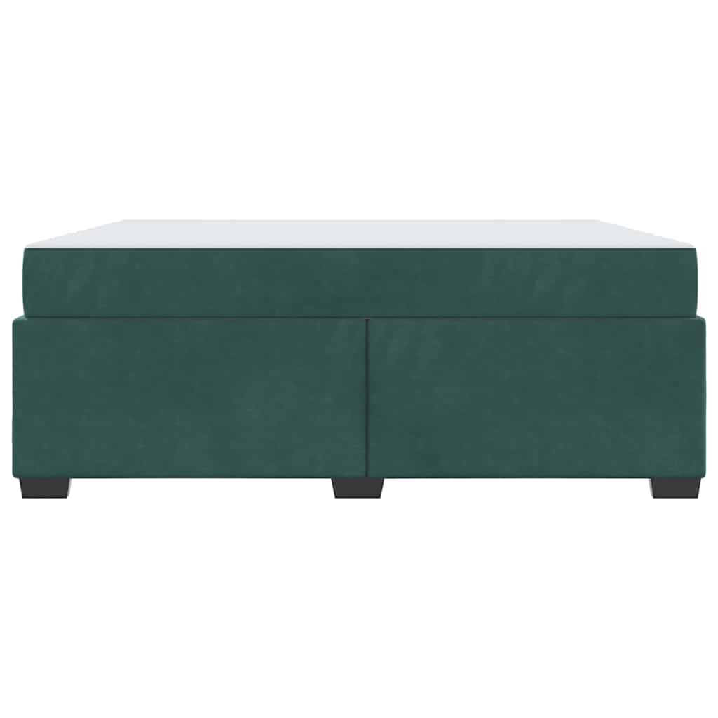vidaXL Struttura letto con materasso Verde scuro 180 x 200 cm Velluto