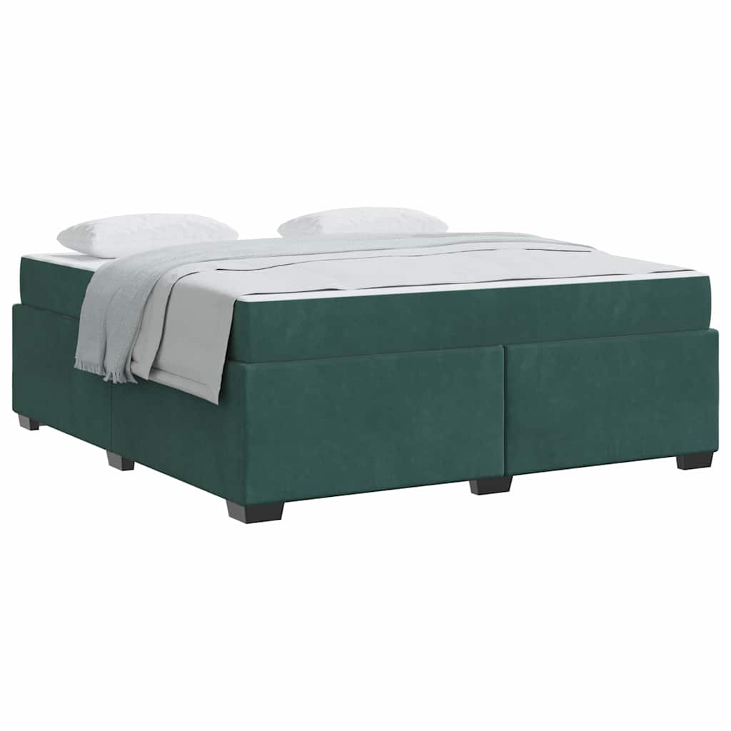 vidaXL Struttura letto con materasso Verde scuro 180 x 200 cm Velluto
