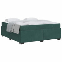 vidaXL Struttura letto con materasso Verde scuro 180 x 200 cm Velluto