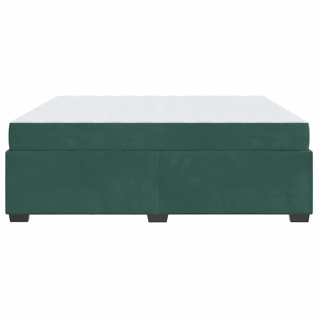 vidaXL Struttura letto con materasso Verde scuro 180 x 200 cm Velluto