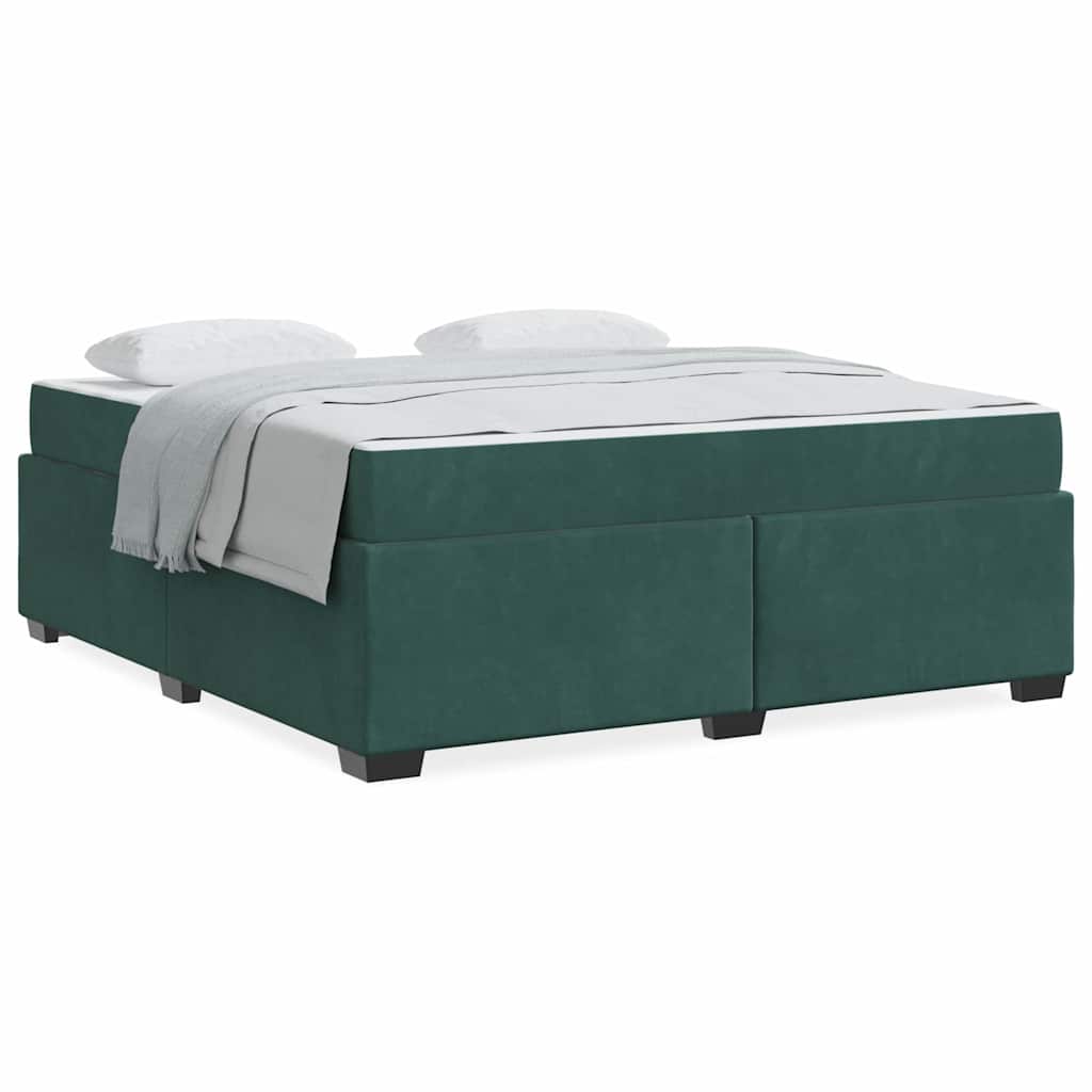 vidaXL Struttura letto con materasso Verde scuro 180 x 200 cm Velluto