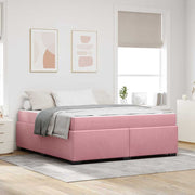 vidaXL Struttura del letto con materasso Rosa 180 x 200 cm Velluto