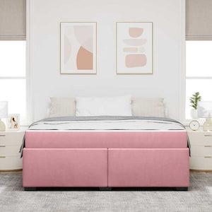 vidaXL Struttura del letto con materasso Rosa 180 x 200 cm Velluto