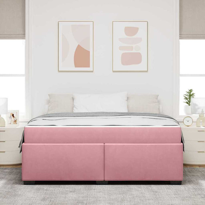 vidaXL Struttura del letto con materasso Rosa 180 x 200 cm Velluto