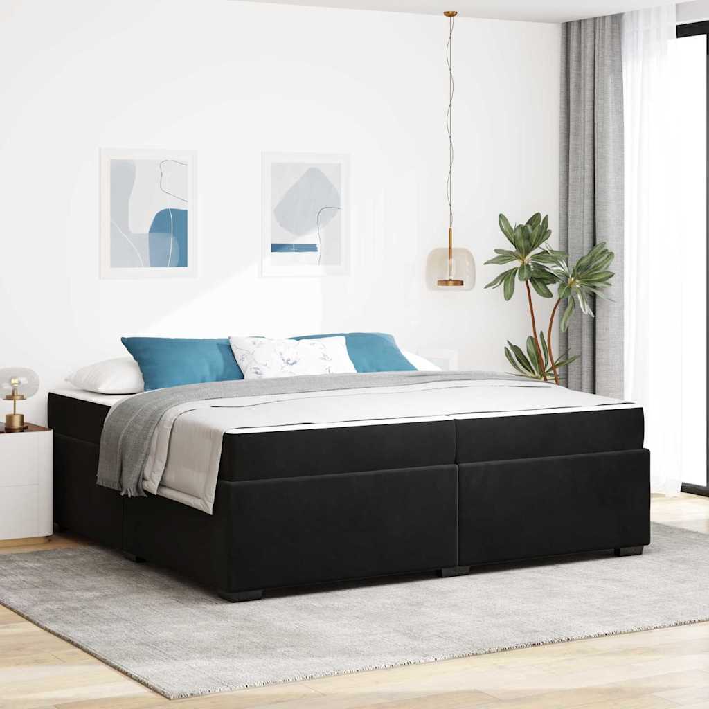 Struttura del letto con materasso Nero 200 x 200 cm Tessuto 3399310