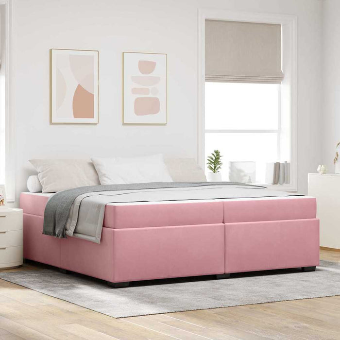 vidaXL Struttura del letto con materasso Rosa 200 x 200 cm Velluto