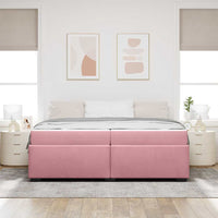 vidaXL Struttura del letto con materasso Rosa 200 x 200 cm Velluto