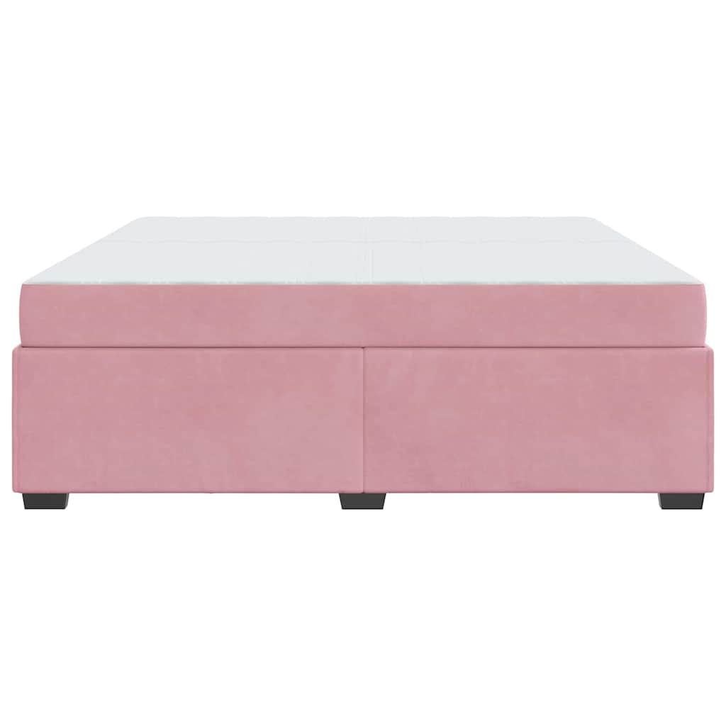 vidaXL Struttura del letto con materasso Rosa 200 x 200 cm Velluto