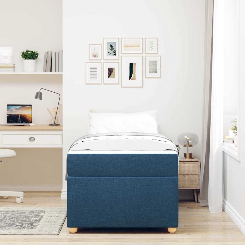 vidaXL Struttura del letto con materasso Blu 90 x 190 cm Tessuto