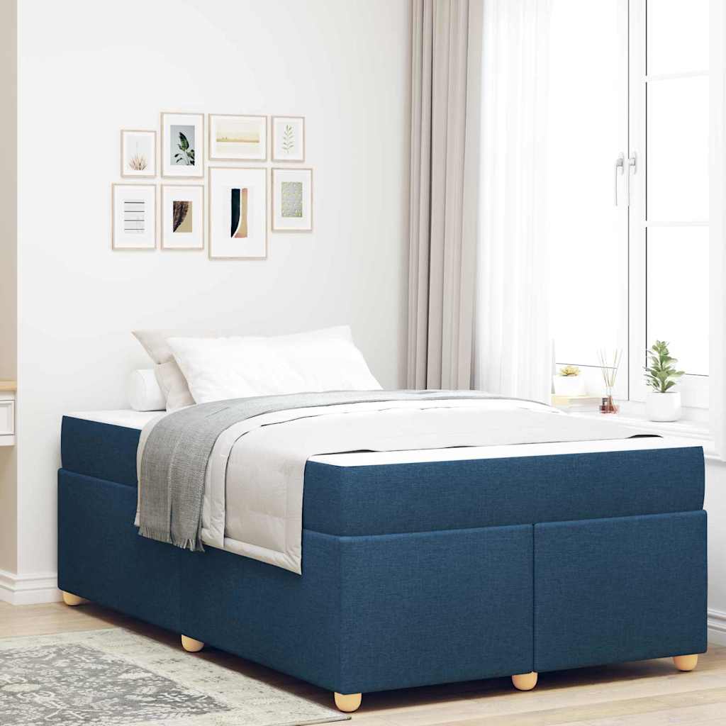 vidaXL Struttura del letto con materasso Blu 120 x 200 cm Tessuto