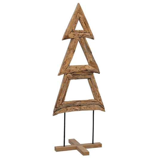 Albero di Natale-Albero Natalizio-Decorazioni natalizie Marrone 90 cm Legno massello di teak 257058