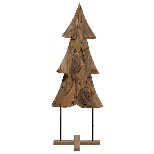 Albero di Natale-Albero Natalizio-Decorazioni natalizie Marrone 90 cm Legno massello di teak 969473