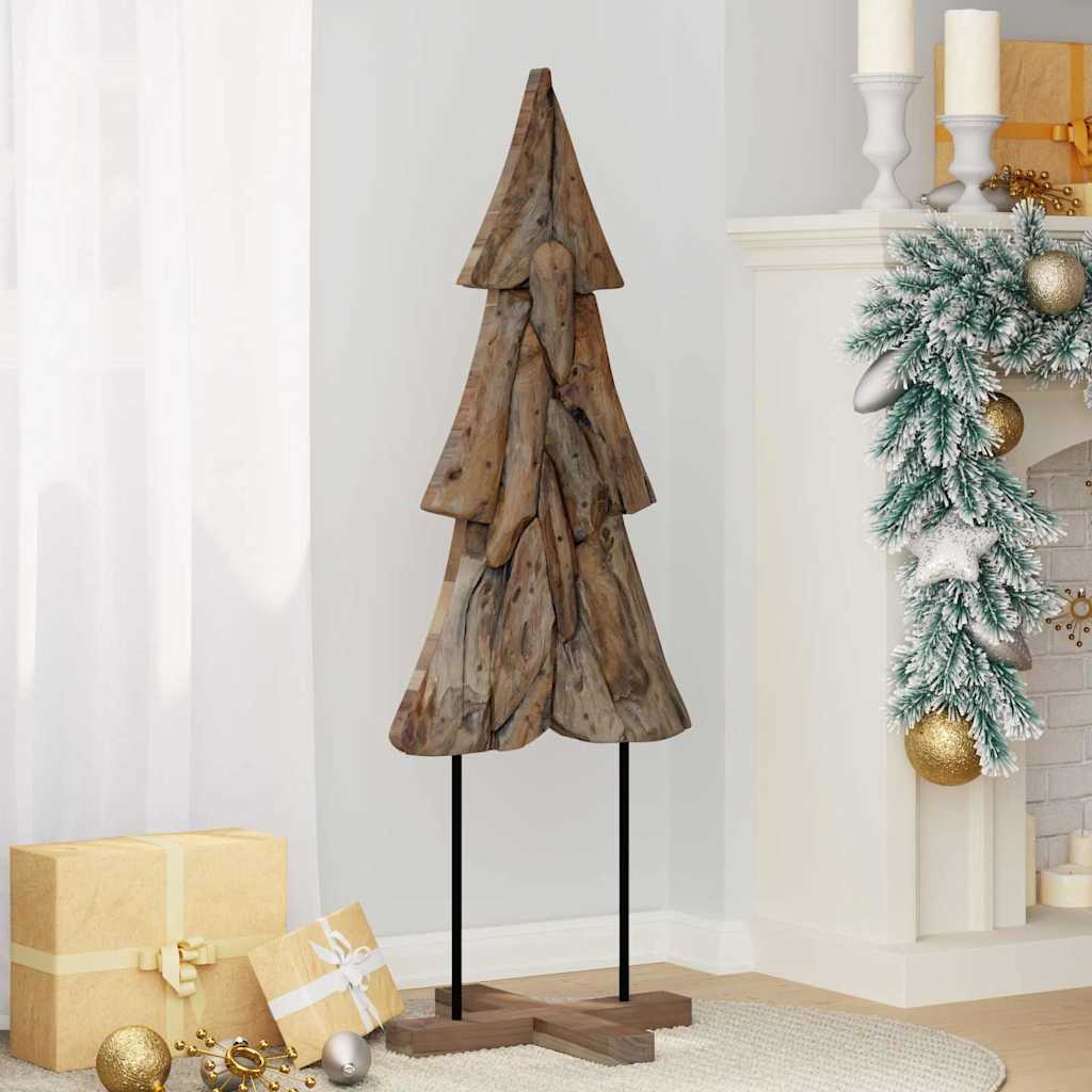 Albero di Natale Marrone 120 cm Legno massello di teak 42017931