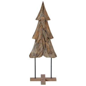 Albero di Natale Marrone 120 cm Legno massello di teak 42017931