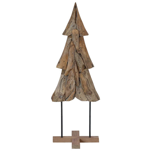 Albero di Natale-Albero Natalizio-Decorazioni natalizie Marrone 120 cm Legno massello di teak 502164