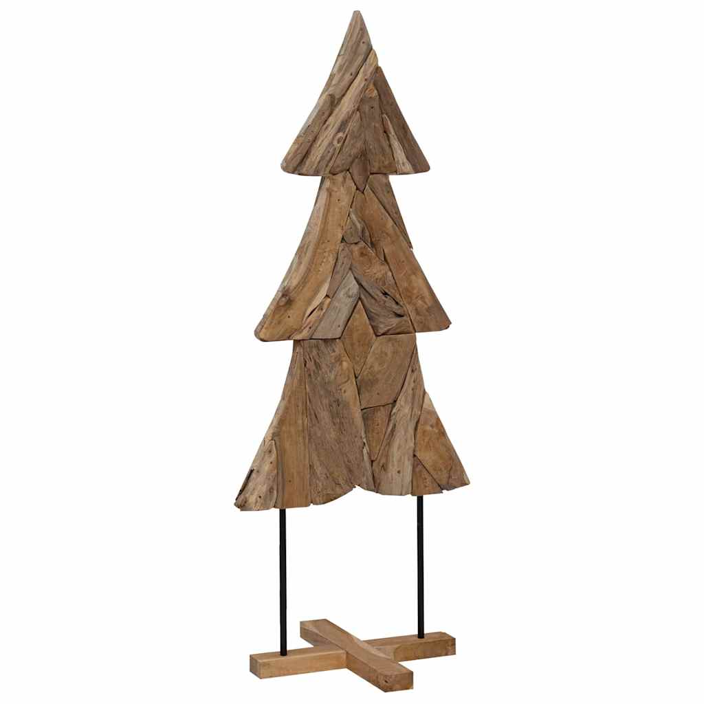 Albero di Natale-Albero Natalizio-Decorazioni natalizie Marrone 150 cm Legno massello di teak 615828