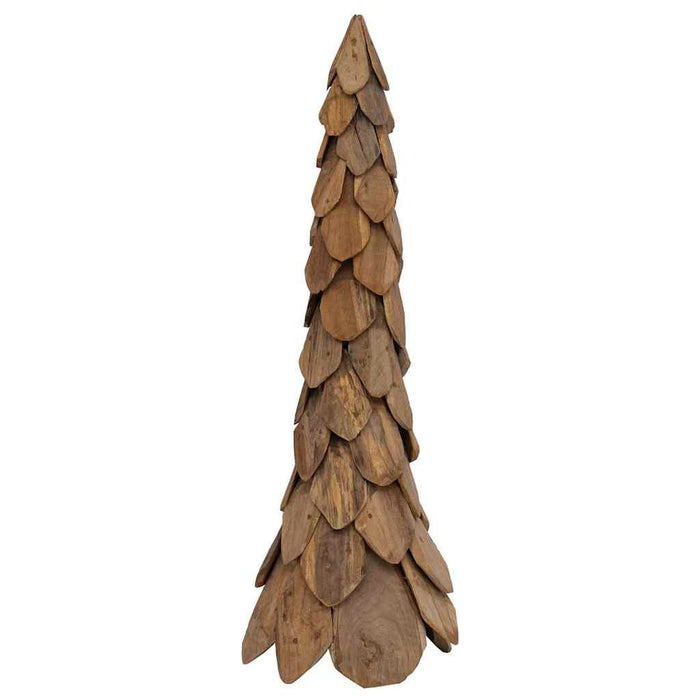 Albero di Natale-Albero Natalizio-Decorazioni natalizie Marrone 110 cm Legno massello di teak