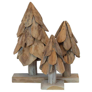 Albero di Natale 3 pcs Marrone Legno massello di teak 42017942