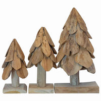 Albero di Natale 3 pcs Marrone Legno massello di teak 42017942