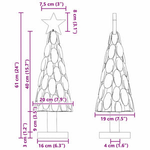 Albero di Natale Marrone 60 cm Legno massello di teak 42017943