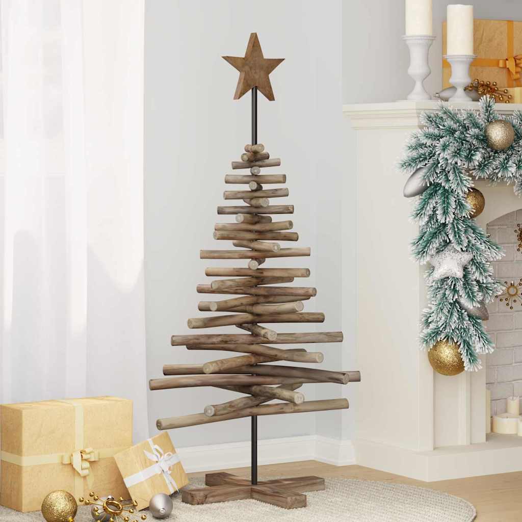 Albero di Natale Marrone 120 cm Legno massello di teak 42017949